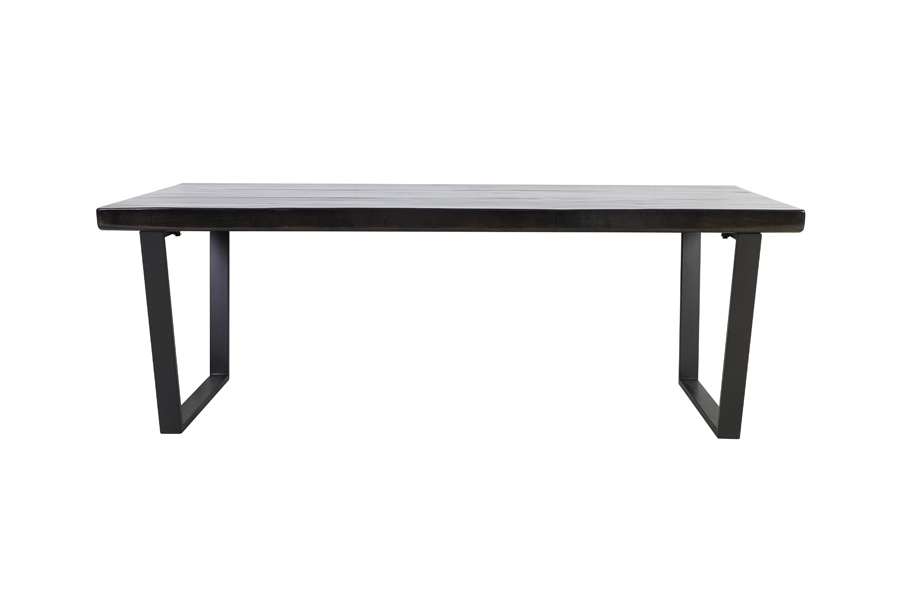 Dining table 220x100x78 cm MAYEN recycled wood-shiny black