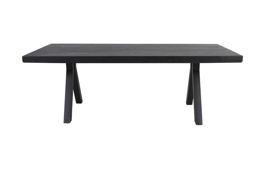 Dining table 220x100x78 cm MUDEN mango wood-matt black