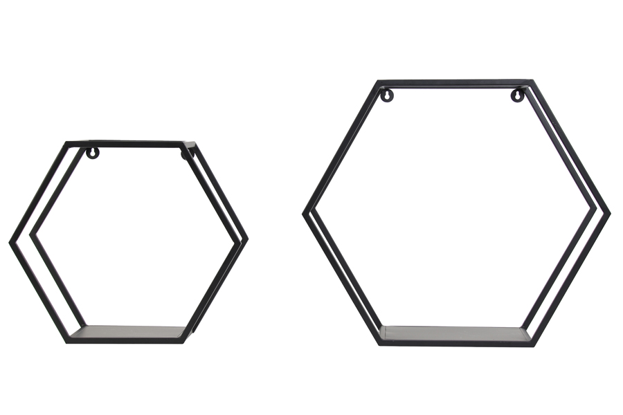 Wall rack S/2 max 59x25x51 cm HUAL matt black
