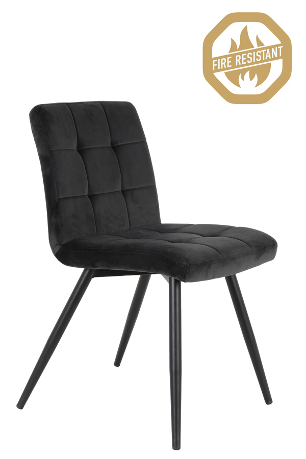 Dining chair 50,5x44,5x82 cm OLIVE FR velvet dark grey-black