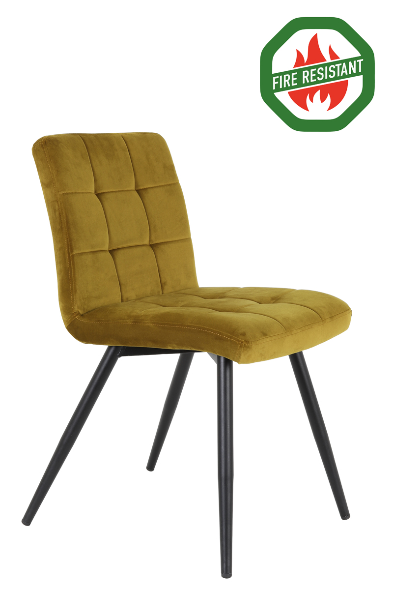Dining chair 50,5x44,5x82 cm OLIVE FR velvet ocher-black