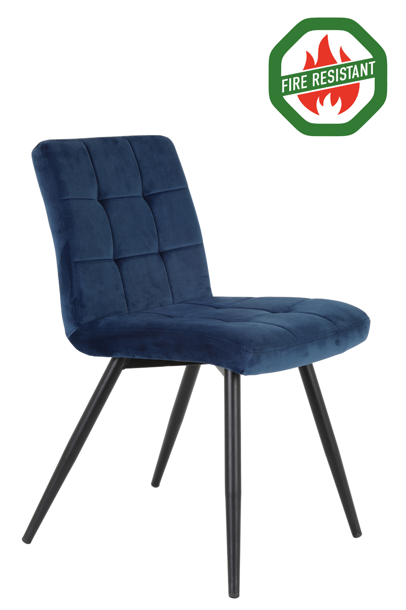 Dining chair 50,5x44,5x82 cm OLIVE FR velvet blue-black