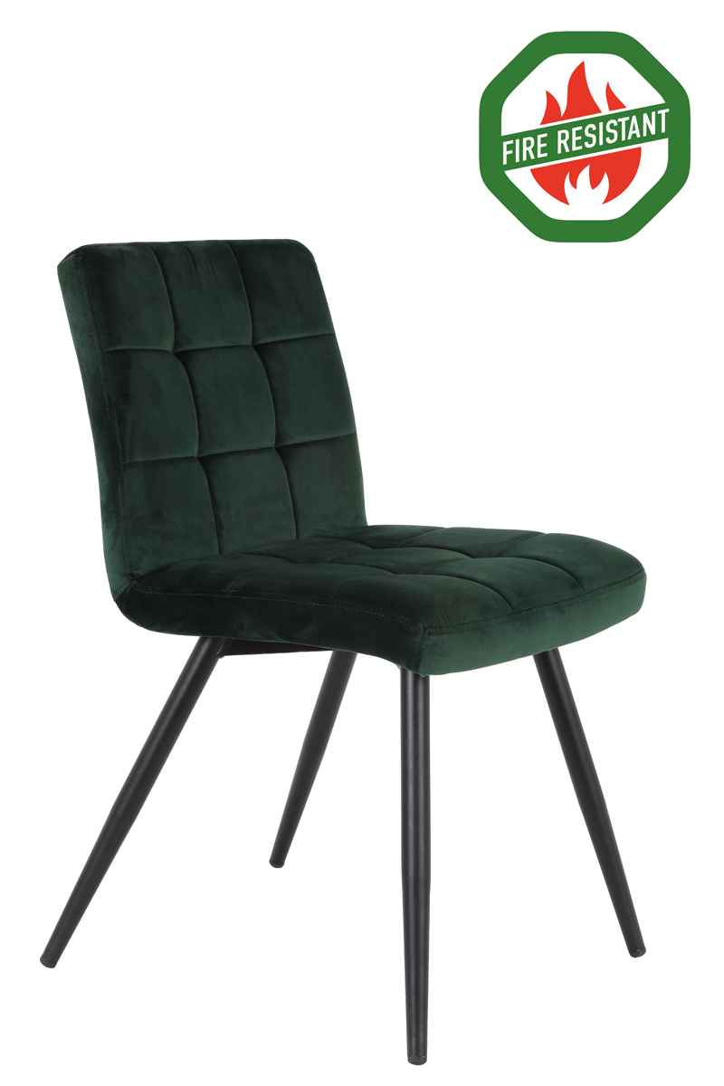 Dining chair 50,5x44,5x82 cm OLIVE FR velvet dark green-blck