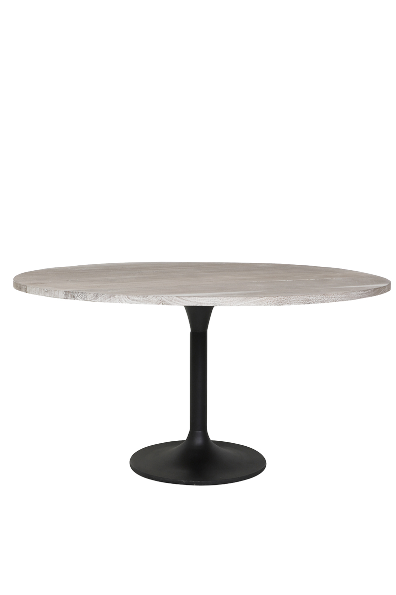 Dining table Ø120x78 cm BIBOCA acacia wood grey-black