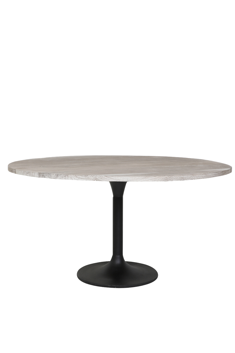 Dining table Ø140x78 cm BIBOCA acacia wood grey-black