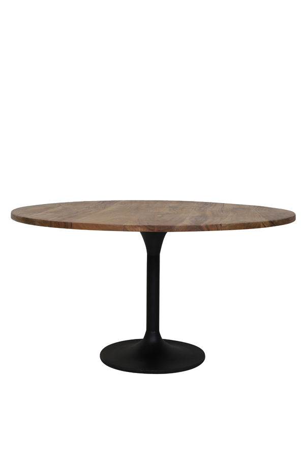 Dining table Ø140x78 cm BIBOCA acacia wood-black