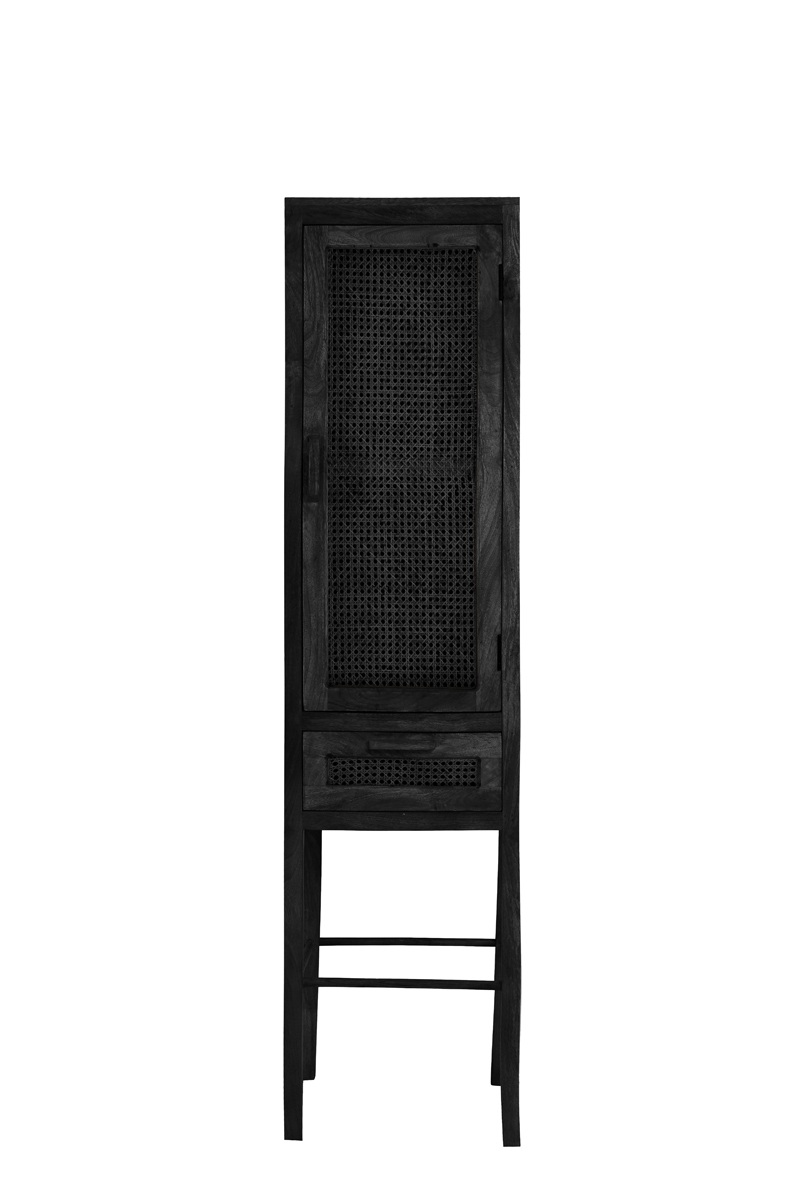 Cabinet with drawer 45x40x180 cm NIPAS wood black