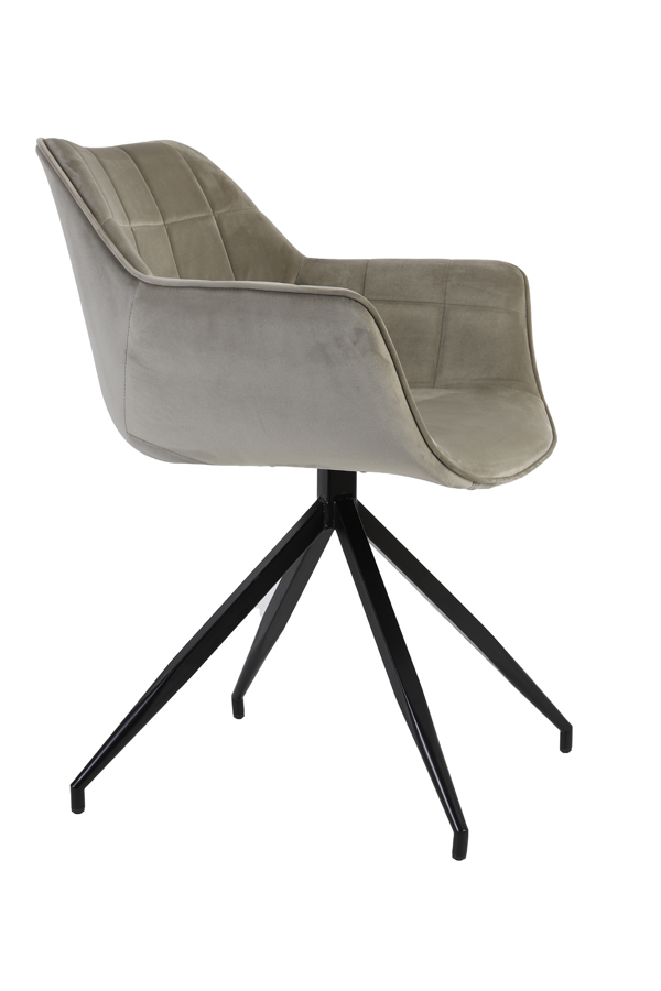 Dining chair 62x52x81 cm JAIMY velvet light grey+black