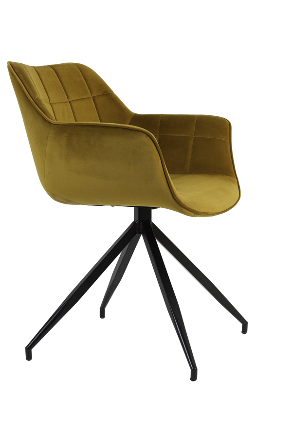 Dining chair 62x52x81 cm JAIMY velvet ocher+black