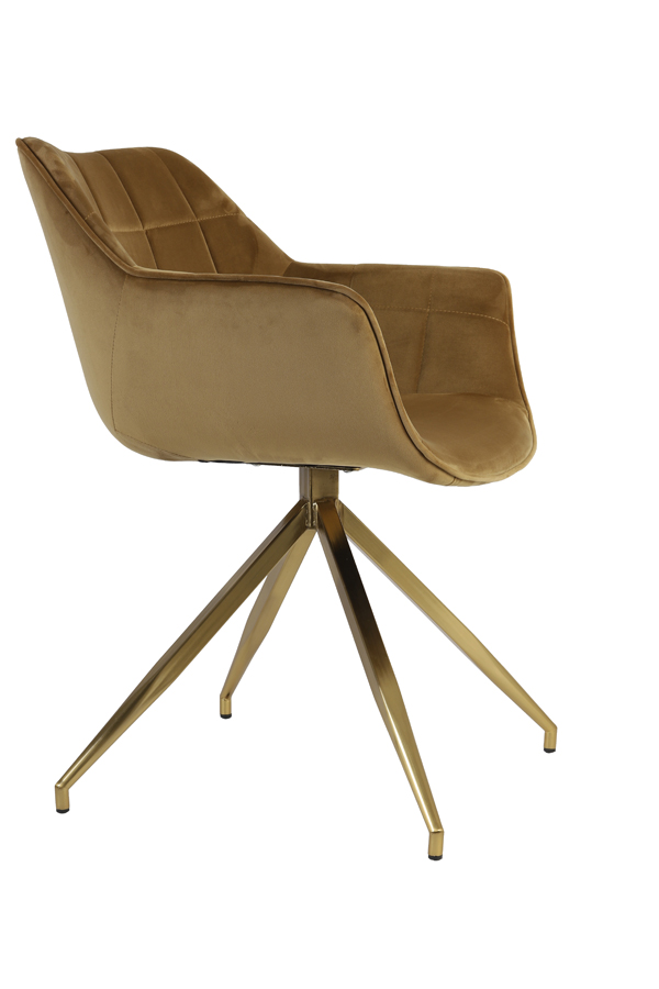 Dining chair 62x52x81 cm JAIMY velvet caramel+gold