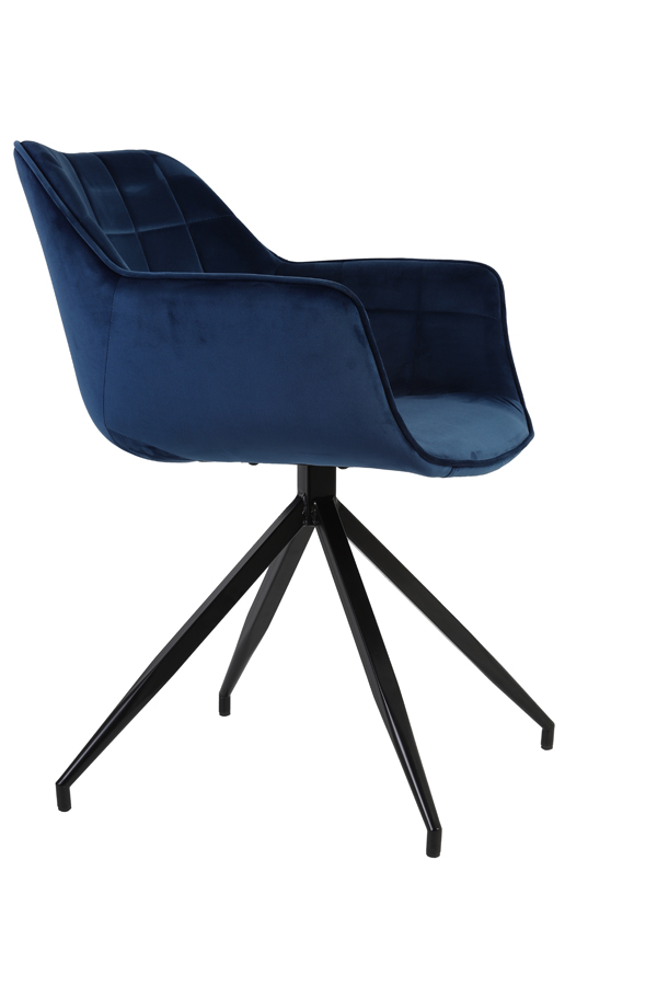 Dining chair 62x52x81 cm JAIMY velvet blue+black