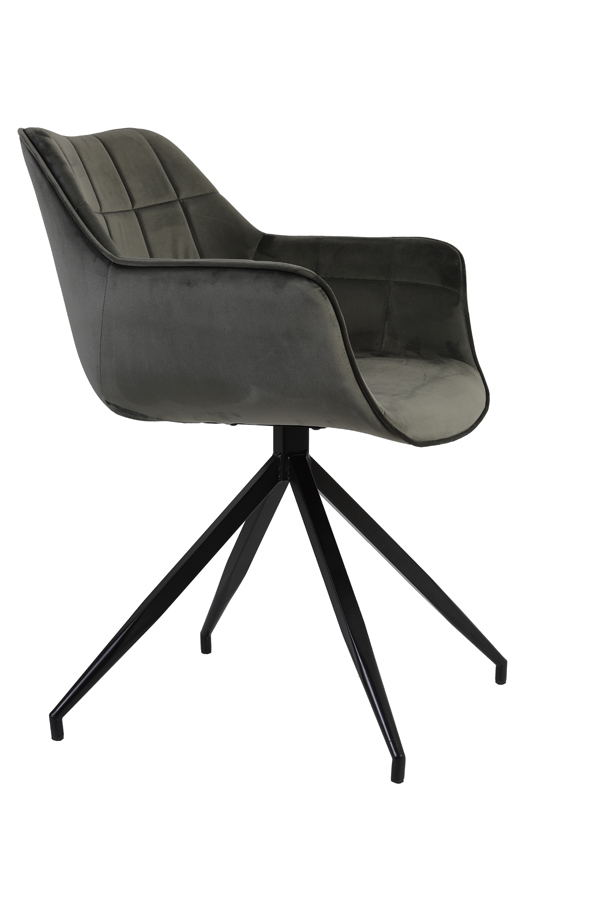 Dining chair 62x52x81 cm JAIMY velvet dark grey+black