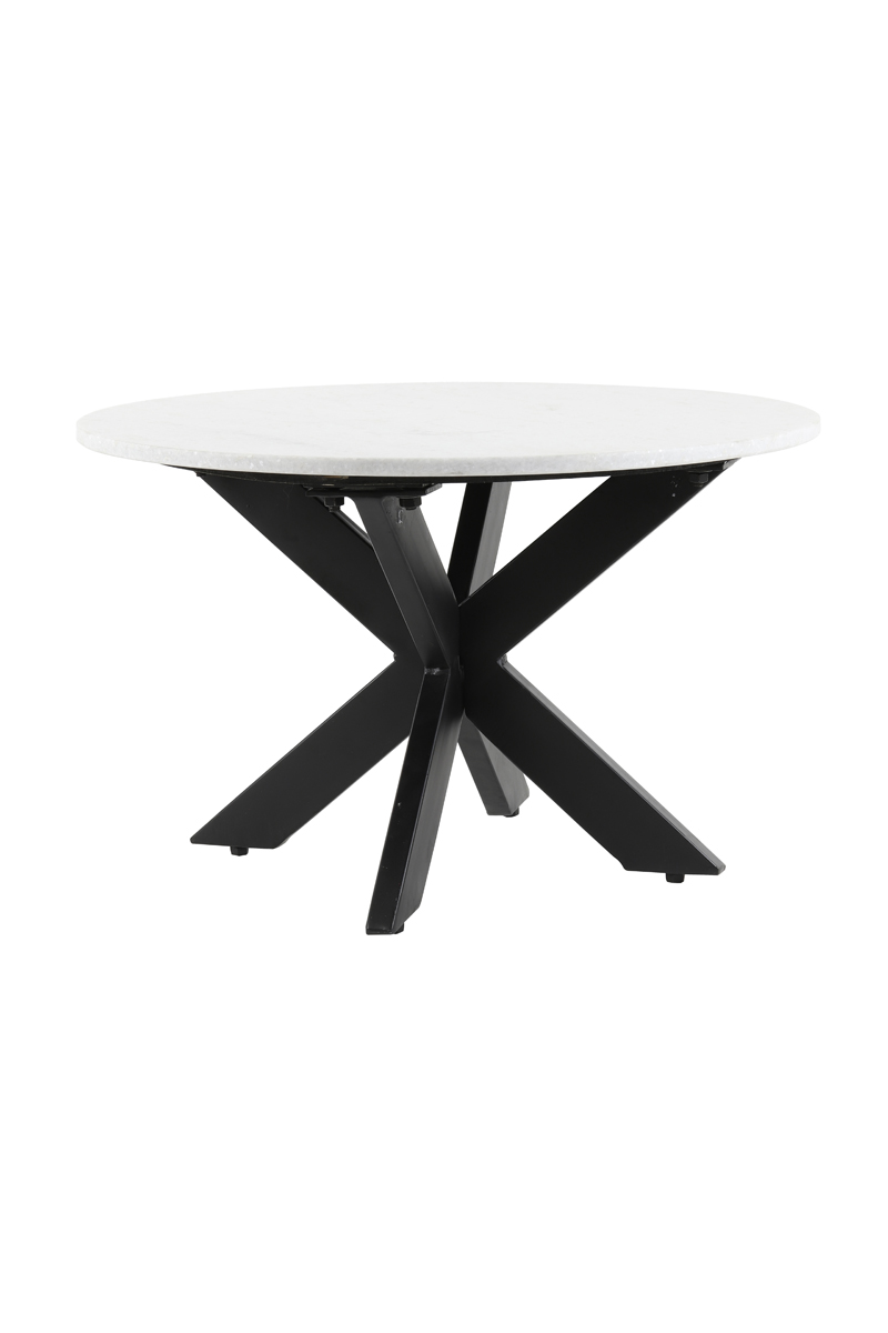 Coffee table Ø65x42 cm TOMOCHI marble white+black