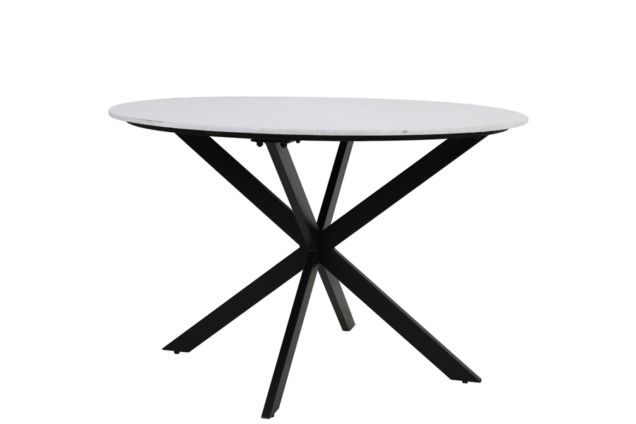 Dining table Ø120x78 cm TOMOCHI marble white+black