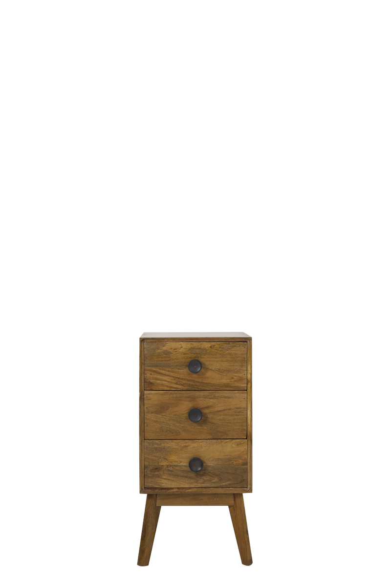 Cabinet with 3 drawers 40x40x80 cm ESPITA wood oil brown