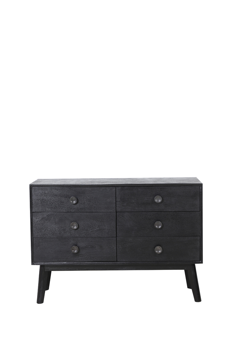 Cabinet with 6 drawers 114x40x80 cm ESPITA wood black