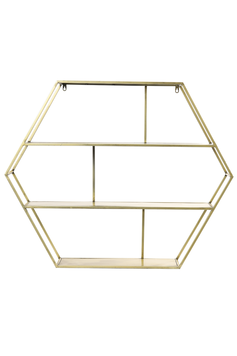 Wall cabinet open 91x17,5x75 cm AVERSA gold