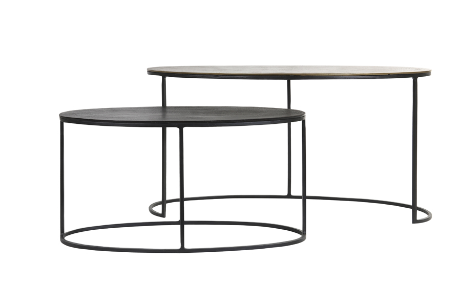 Side table S/2 71x33x36+89x42x46 cm PAXSON ant brnz+drk brnz