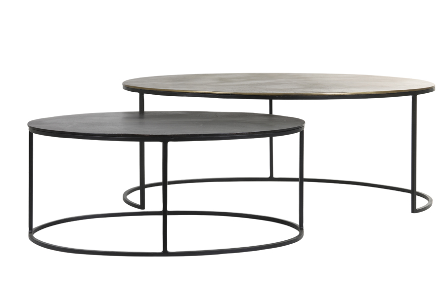 Coffee table S/2 80x48x33+103x60x40 cm PAXSON a brnz+dk brnz