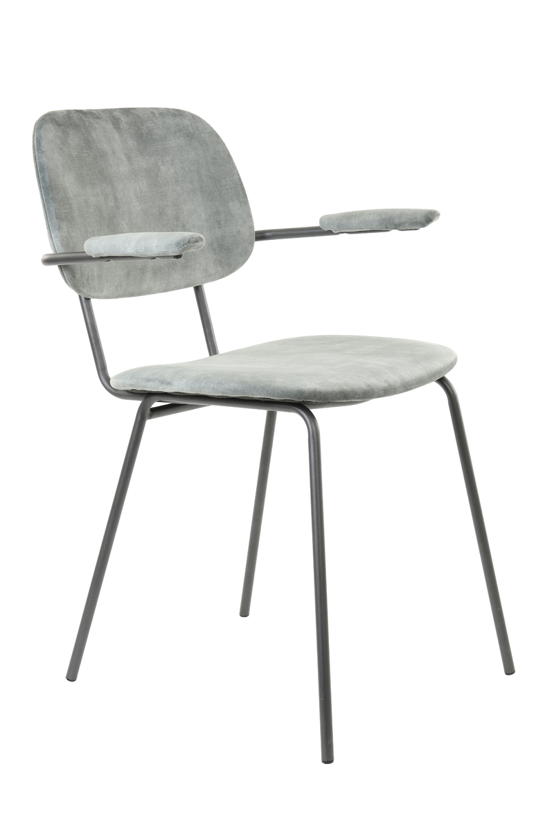 Dining chair 58x58x82 cm EMMA velvet grey-dark grey