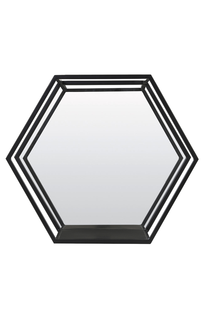 Wall rack+mirror 57x25,5x50 cm HUAL matt black