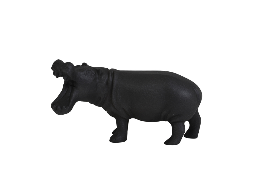 Ornament 24x9,5x14 cm HIPPO black