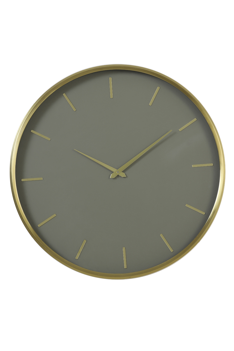 Clock Ø51x3 cm TIMORA green brown