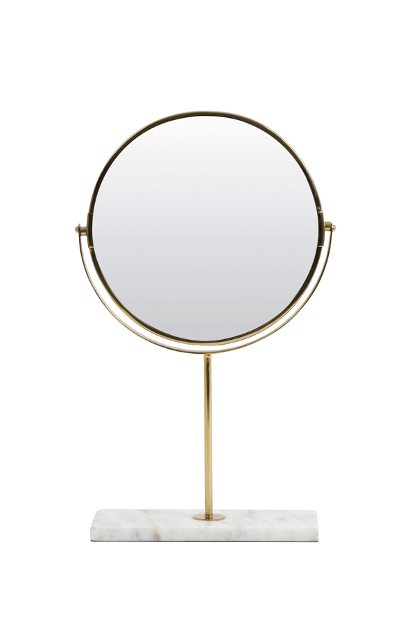 Mirror on base 24x9x40,5 cm RIESCO marble white-gold